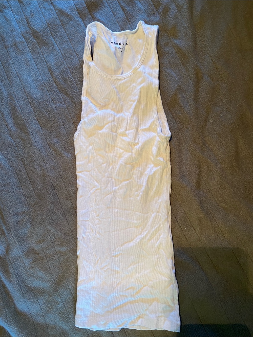 YoungLA White Ribbed Tank Top